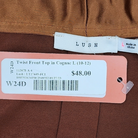 Lush Women's Cognac Twist Front Top - L (10-12) - Picture 6 of 6